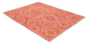 Tappeto Kilim Geometrico Rosso Corallo Arancione 149x195 Cm
