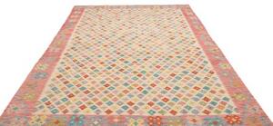 Tappeto Kilim Stilizzato Becco Rosso Corallo 198x297 Cm