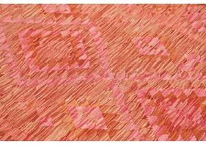 Tappeto Kilim Geometrico Rosso Corallo Arancione 149x195 Cm