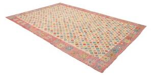 Tappeto Kilim Stilizzato Becco Rosso Corallo 198x297 Cm