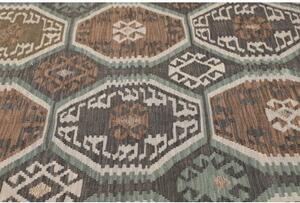 Tappeto Kilim Stilizzato Marrone Grigio 211x296 Cm