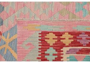 Tappeto Kilim Stilizzato Rosa Azzurro 239x288 Cm