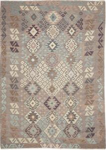 Tappeto Kilim Geometrico Tortora Grigio 206x288 Cm