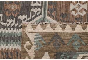 Tappeto Kilim Stilizzato Marrone Grigio 211x296 Cm