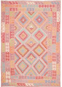 Tappeto Kilim Geometrico Rosa Azzurro 175x251 Cm