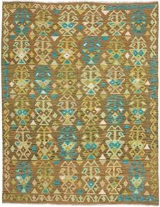 Tappeto Kilim Stilizzato Marrone Turchese 157x204 Cm