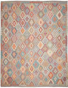 Tappeto Kilim Geometrico Grigio Multicolore 318x395 Cm