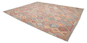 Tappeto Kilim Geometrico Grigio Multicolore 318x395 Cm