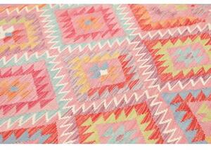 Tappeto Kilim Geometrico Rosa Azzurro 175x251 Cm