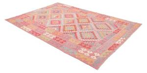 Tappeto Kilim Geometrico Rosa Azzurro 175x251 Cm