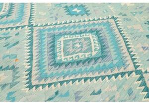 Tappeto Kilim Geometrico Turchese Azzurro 205x307 Cm