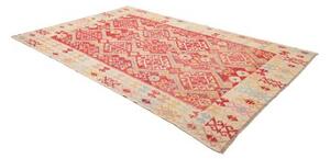 Tappeto Kilim Geometrico Rosso Avorio 206x311 Cm
