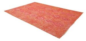 Tappeto Kilim Geometrico Rosso Corallo Arancione 202x293 Cm