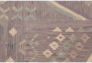 Tappeto Kilim Geometrico Grigio Lavanda Avorio 241x353 Cm