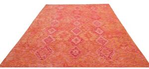 Tappeto Kilim Geometrico Rosso Corallo Arancione 202x293 Cm