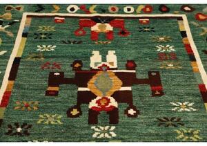 Tappeto Berbero Figurativo Verde Multicolore 155x215 Cm