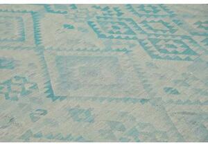 Tappeto Kilim Geometrico Azzurro Celeste 253x337 Cm