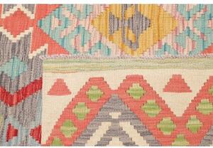 Tappeto Kilim Geometrico Grigio Arancione 203x317 Cm