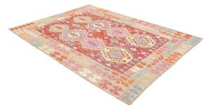 Tappeto Kilim Geometrico Rosso Mattone Beige 176x238 Cm