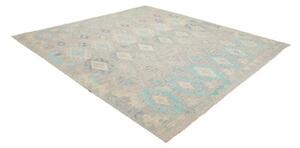 Tappeto Kilim Geometrico Grigio Azzurro 265x288 Cm
