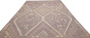 Tappeto Kilim Geometrico Grigio Lavanda Avorio 241x353 Cm