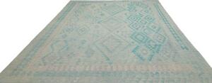 Tappeto Kilim Geometrico Azzurro Celeste 253x337 Cm