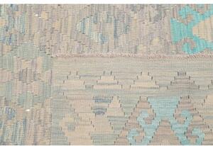 Tappeto Kilim Geometrico Grigio Azzurro 265x288 Cm