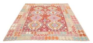 Tappeto Kilim Geometrico Rosso Mattone Beige 176x238 Cm