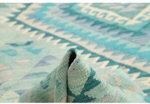 Tappeto Kilim Geometrico Turchese Azzurro 205x307 Cm