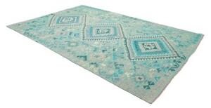 Tappeto Kilim Geometrico Turchese Azzurro 203x306 Cm