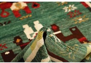Tappeto Berbero Figurativo Verde Multicolore 155x215 Cm