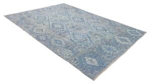 Tappeto Kilim Geometrico Blu Azzurro 204x281 Cm