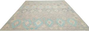 Tappeto Kilim Geometrico Grigio Azzurro 265x288 Cm