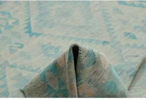 Tappeto Kilim Geometrico Azzurro Celeste 253x337 Cm