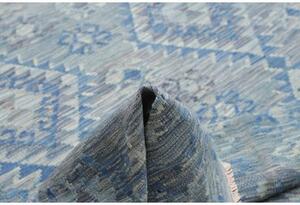 Tappeto Kilim Geometrico Blu Azzurro 204x281 Cm