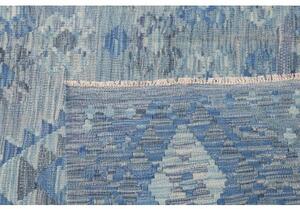 Tappeto Kilim Geometrico Blu Azzurro 204x281 Cm