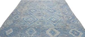 Tappeto Kilim Geometrico Blu Azzurro 204x281 Cm