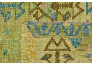 Tappeto Kilim Stilizzato Verde Blu 155x197 Cm