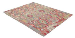 Tappeto Kilim Geometrico Grigio Multicolore 154x193 Cm