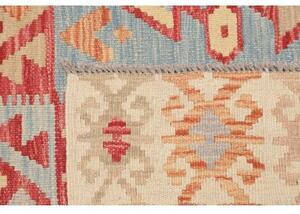 Tappeto Kilim Geometrico Avorio Rosso 123x177 Cm