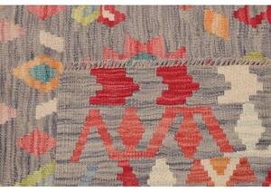 Tappeto Kilim Geometrico Grigio Multicolore 154x193 Cm