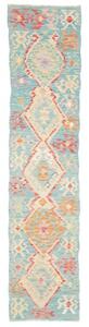 Tappeto Kilim Stilizzato Azzurro Multicolore Corsia 53x241 Cm