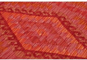 Tappeto Kilim Geometrico Rosso Arancione 130x174 Cm