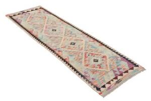 Tappeto Kilim Geometrico Azzurro Avorio Corsia 62x193 Cm