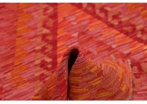 Tappeto Kilim Geometrico Rosso Arancione 130x174 Cm