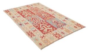 Tappeto Kilim Geometrico Avorio Rosso 123x177 Cm