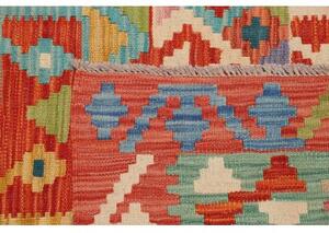 Tappeto Kilim Geometrico Rosso Azzurro 128x167 Cm