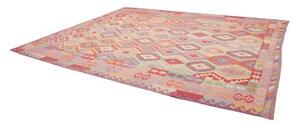 Tappeto Kilim Geometrico Rosa Antico Multicolore 306x383 Cm
