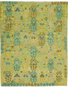 Tappeto Kilim Stilizzato Verde Blu 155x197 Cm