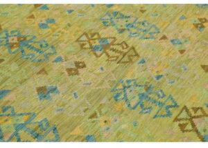 Tappeto Kilim Stilizzato Verde Blu 155x197 Cm